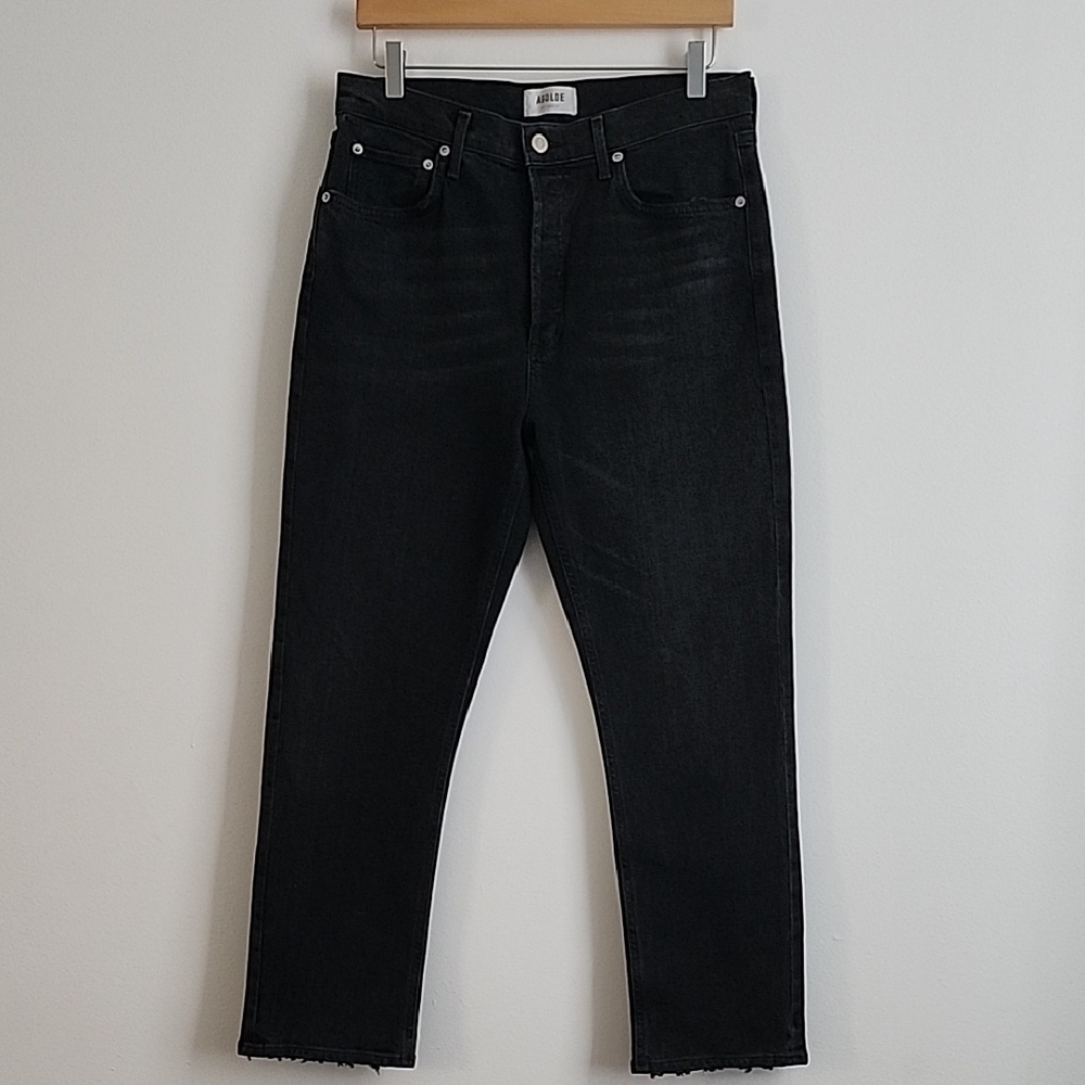 Agolde Riley Jeans High Rise Straight Crop Leg - Picture 2 of 16